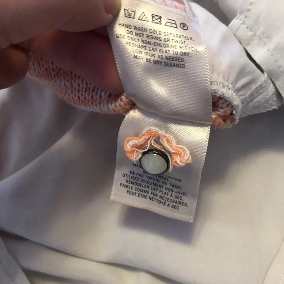 Anthropologie Moth Aselin Sweater Top Layered Look Knit Blouse Medium Peach Pink - Picture 7 of 9